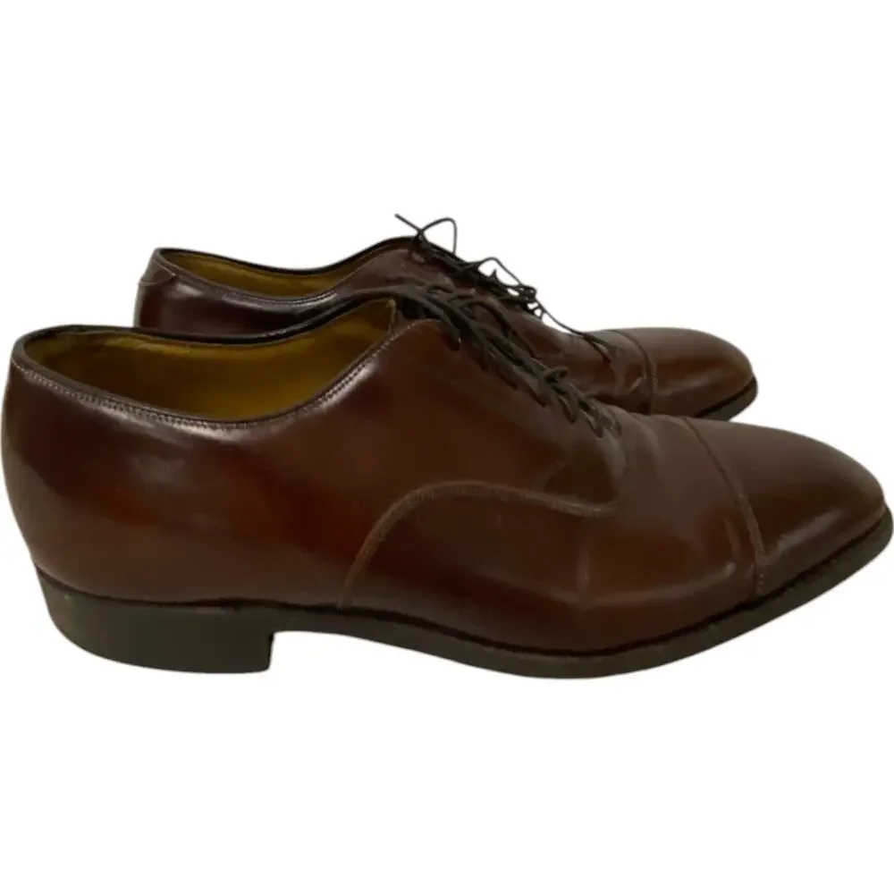 Johnston Murphy Optima Oxford Shoes Mens Size 9 Brown Leather Cap Toe Lace Up